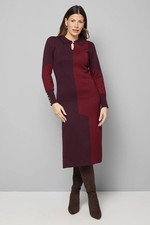 Wallis Burgundy Knitted Dress Womens Daywear Dresses