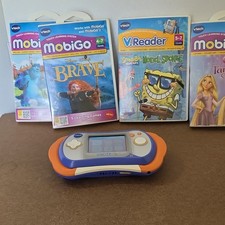 VTech MobiGo 2 Touch Handheld Learning System Bundle w/ 5 Brave Tangled Games