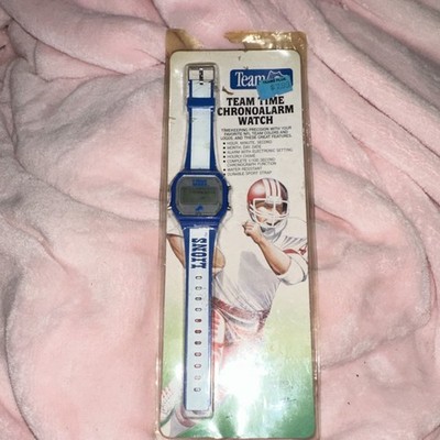 Bulova Sportstime Detroit Lions NFL Chronoalarm Watch Blue White Football