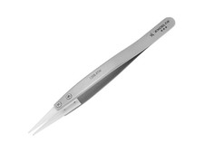 Excelta 159B-RTW Tweezers, Replaceable Acetal 0.04'x0.038' Tip, Straight, 5' OAL