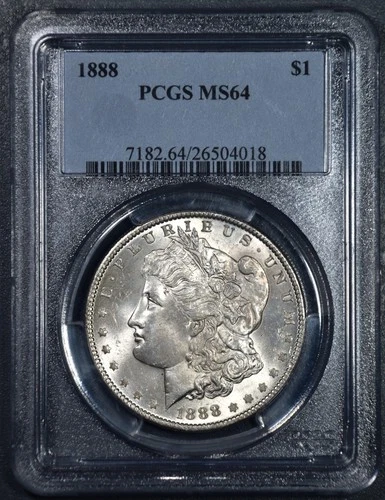1888 $1 MORGAN SILVER DOLLAR KM# 110 PCGS MS 64 A6511