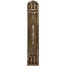 Polished Brass Gothic Greek Revival Style Door Pull with Arched Top