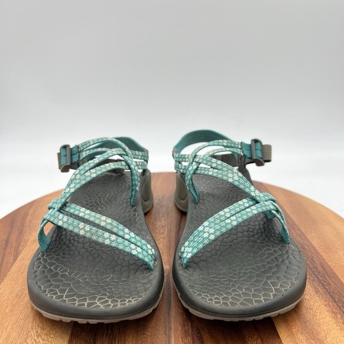 Size 11 Chaco Womens Teal/gray Flower Strappy Outdoor Sandals Shoes J105050 - Picture 6 of 10