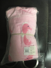 New Pottery Barn Mini Pink Hooded Seahorse Beach Wrap Towel