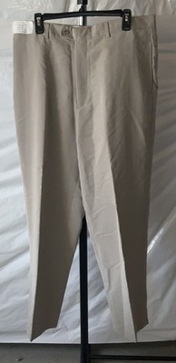 Perry Ellis Mens Dress Pants Taupe Straight Leg Pockets Flat Front  SZ 38x32 NWT