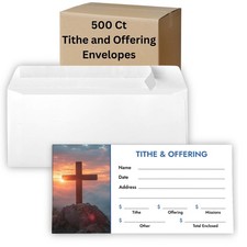 Christian Church Tithing Envelopes SelfSeal 6.5x3.5" Modern 500 PCS