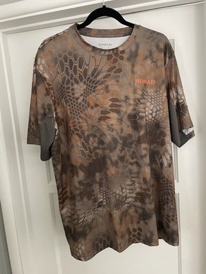 Nomad Syncrate Camo Hunting Cooling Shirt Vented Short Sleeve Mens Size Lrg