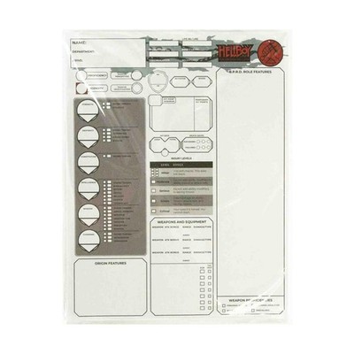 Mantic Hellboy RPG  Hellboy - The Role Playing Game Character Shee Bag SW (New)