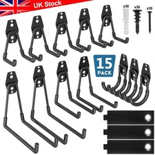 15PCS Heavy Duty Steel Garage Storage Utility Wall Hook Organizer Tools Hanger