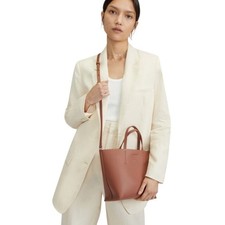 EVERLANE Luxe Italian Leather Crossbody Mini Tote Bag Brown