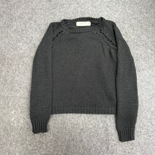 ZARAKNIT Kids Charcoal Gray Knit Sweater Pullover Long Sleeve Raglan Size S