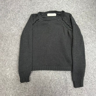 ZARAKNIT Kids Charcoal Gray Knit Sweater Pullover Long Sleeve Raglan Size S