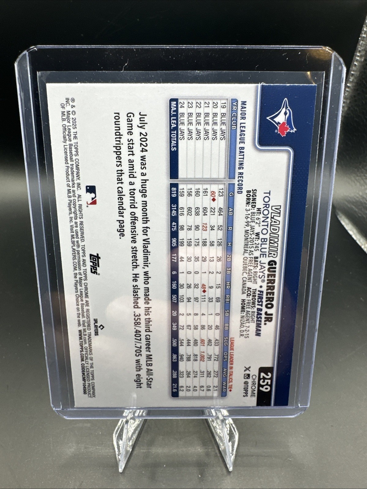 2025 Topps Chrome Logo Fractor Vladimir Guerrero Image Variation