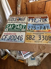 Lot # 7 Of 6 License Plates Different States 2021 Or Older