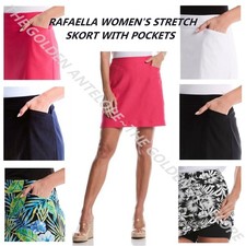 RAFAELLA WOMEN'S STRETCH SKORT WITH POCKETS MULTIPLE COLOR  SIZE NEW