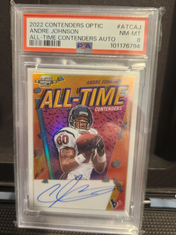 Andre Johnson 2022 Contenders Optic On-Card Auto All-Time Contenders /35 PSA 8! - Image 2 of 4