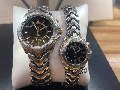 Vintage seiko kinetic sports 100 his/hers watch set 5m42-OB09 and 3m22-0B99