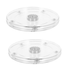 2 Pcs Transparent Display Turntable Rotating Base for Clear Alloy Swivel Plate