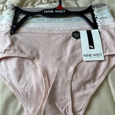 NINE WEST INTIMATES 5 PAIR BRIEF PANTIES UNDERWEAR SIZE LARGE COTTON