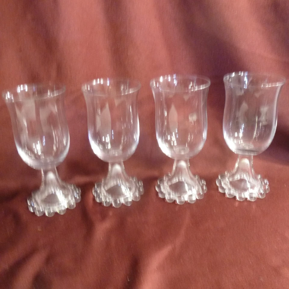 Lote de 4 copas de agua transparentes vintage de vidrio imperial Candlewick - Usadas en excelente estado Foto 2 de 4