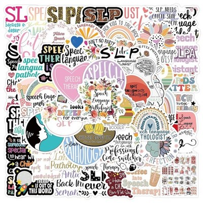Waterproof Vinyl Speech Pathologist Stickers Decals 60PCS Speech Therapy