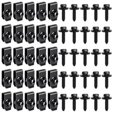 Automotive Fender Body Bolts and U Nut Clips Kit 1/4 Inch
