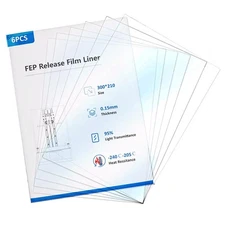 6PCS Creality FEP Film Release Films 300 x 210 x 0.15mm for ELEGOO Saturn