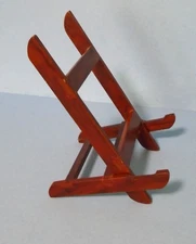 4" Wooden Walnut Easel Plate Photo Art Stand Holder Display