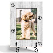 Pet Picture Frame, Paw Print Photo Frame for Dog Cat, Gifts for Pet Lover Pet...