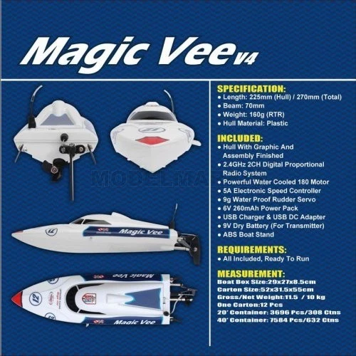 JOYSWAY 8106 Magic Vee V5 2.4G RTR, Color Blanco - Imagen 3 de 4