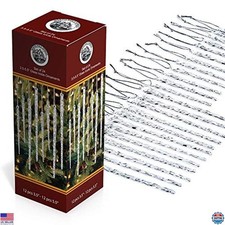 Set of 24 Twisted Clear Glass Icicle Christmas Tree Ornaments - Crystal Decor