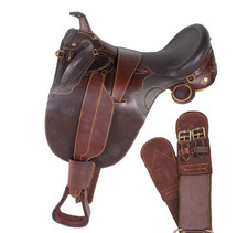 Australian Leather Stock Saddle Horse Tack Comfortable Riding Ranch Trail Brown