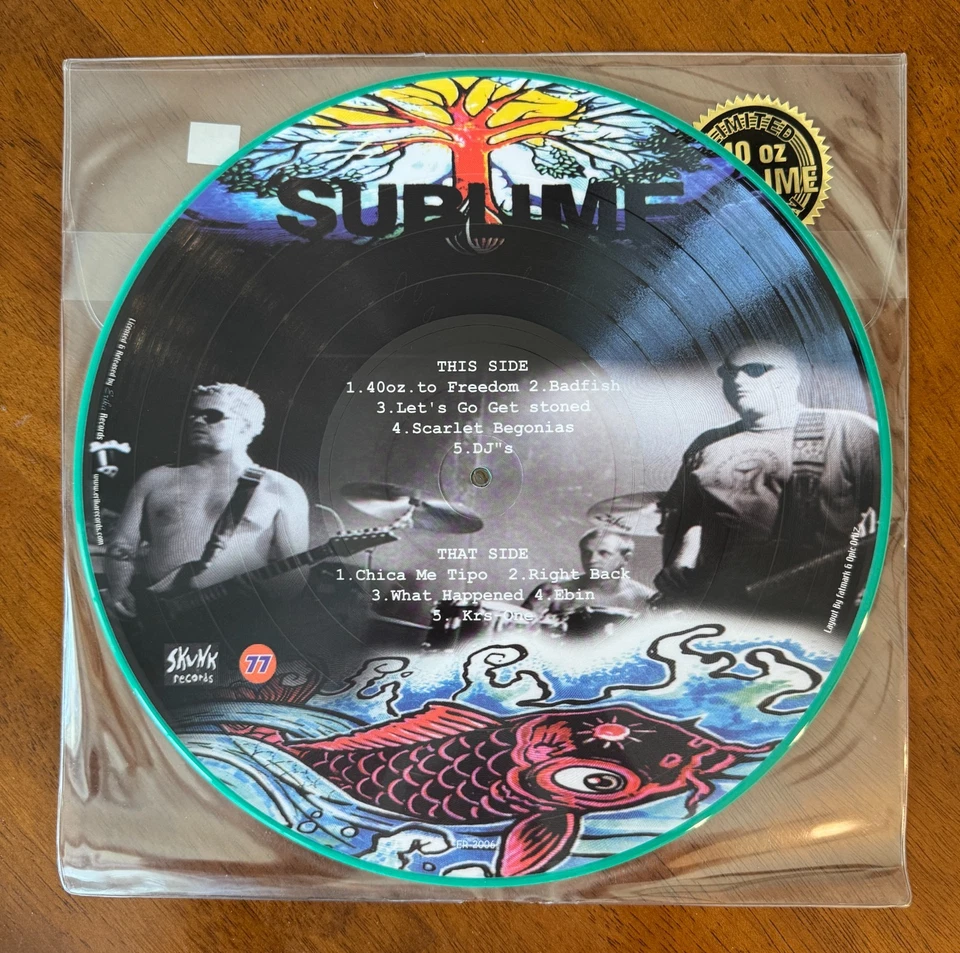 Sublime – 40oz. To Freedom (2002) 12" Green LP Vinyl - Limited Ed Pict Disc, EX - Image 3 of 3