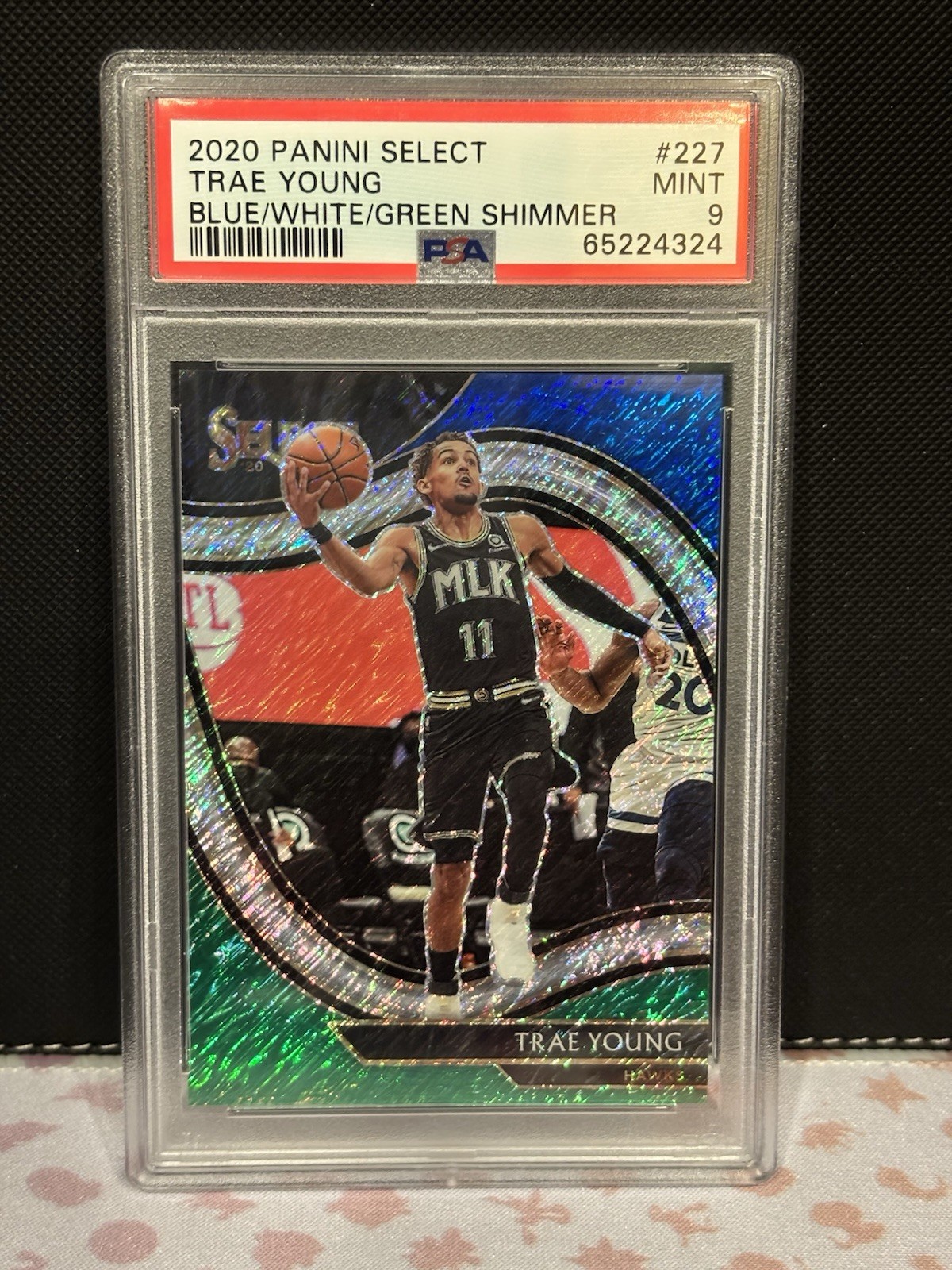 Panini 2020-21 Select Trae Young #227 Courtside Shimmer Prizm /10 PSA 9