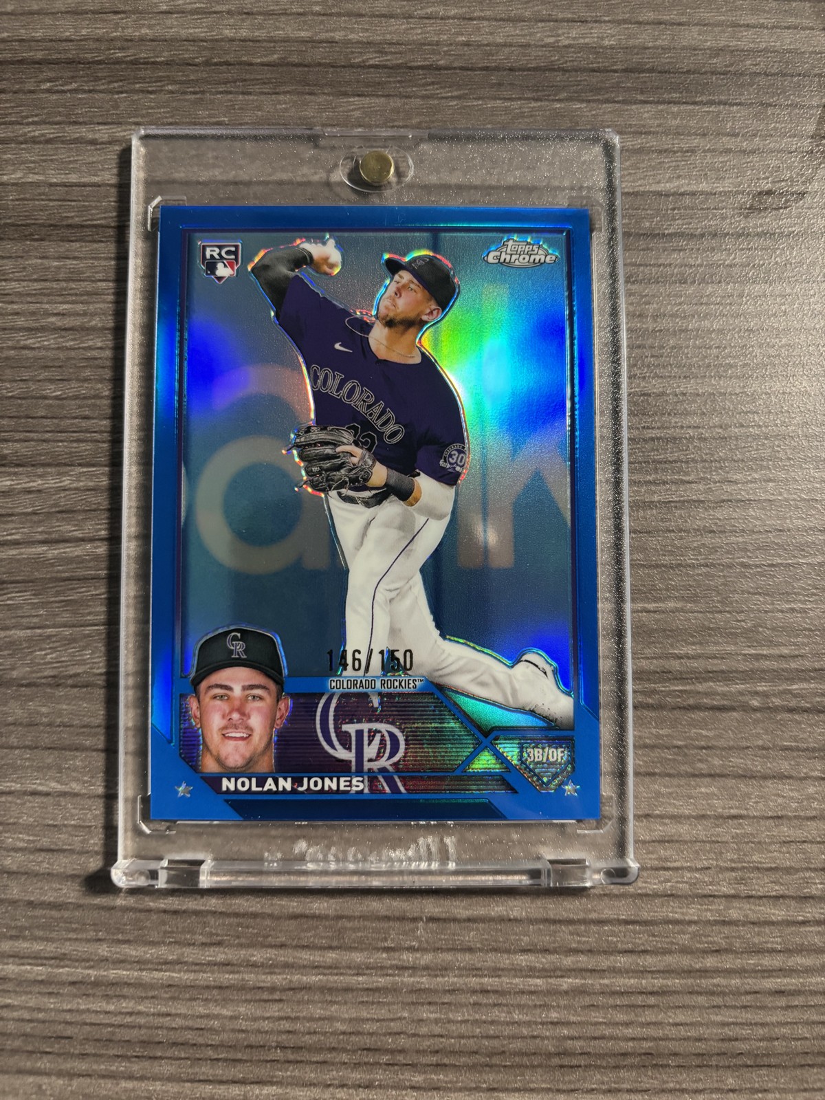 2023 Topps Chrome - Nolan Jones #43 Blue Refractor /150 (RC)