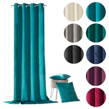 heimtexland ® Samt Deko Kissen Ösenschal Gardine Vorhang Kissenhülle Typ641