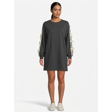 NWT Entro PinkBlush Gray Mini Knit Sweater Dress Stretch Women Size S