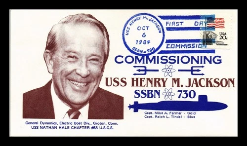 US COVER USS HENRY M JACKSON SSBN-730 FIRST DAY COMMISSION NAVAL CANCEL