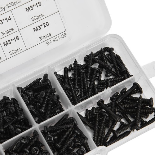 300 Teile Blechschrauben Kreuz Linsenkopf Kombi Set Sortiment Kit Auto AD - Bild 3 von 22