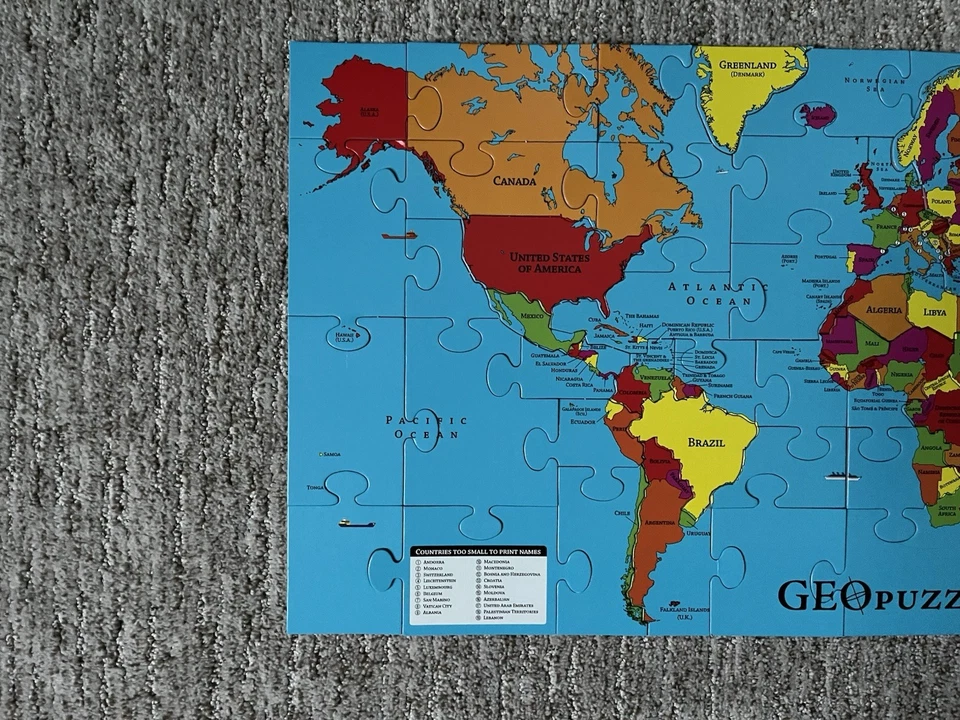 GEOToys World Geo Puzzle 68 Pcs Geography Map 26" x 12.5" Jigsaw Complete - Image 4 of 4