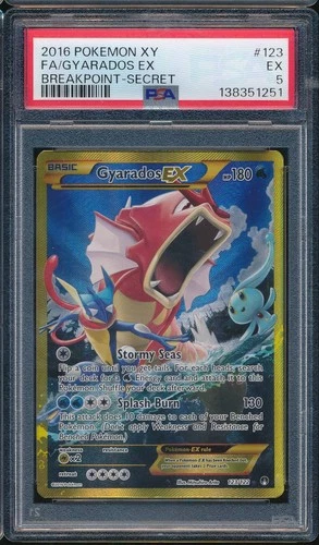 2016 Pokemon XY 123 Full Art Gyarados EX Breakpoint Secret PSA 5 EX - 138351251