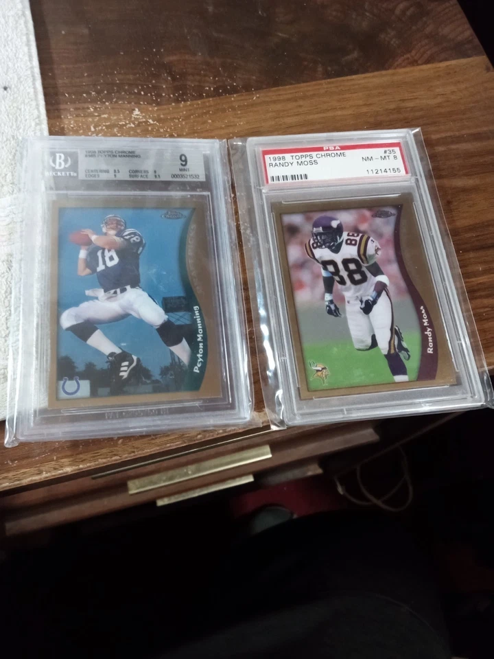 1998 TOPPS CHROME FOOTBALL COMPLETE SET 165 GRADED MOSS MANNING !! - Image 2 of 2