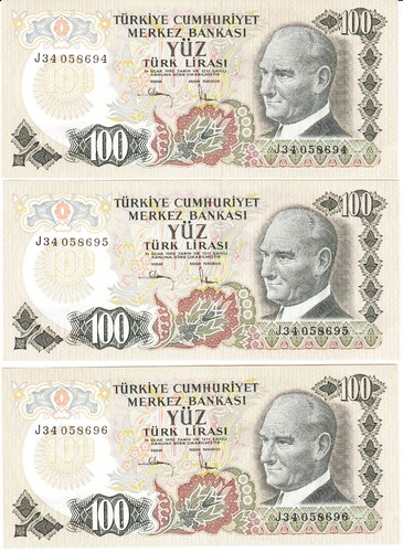 100 turkish lira note AU -EUROPE TURKEY 1970 WORLD MONEY NICE CURRENCY - Picture 2 of 3