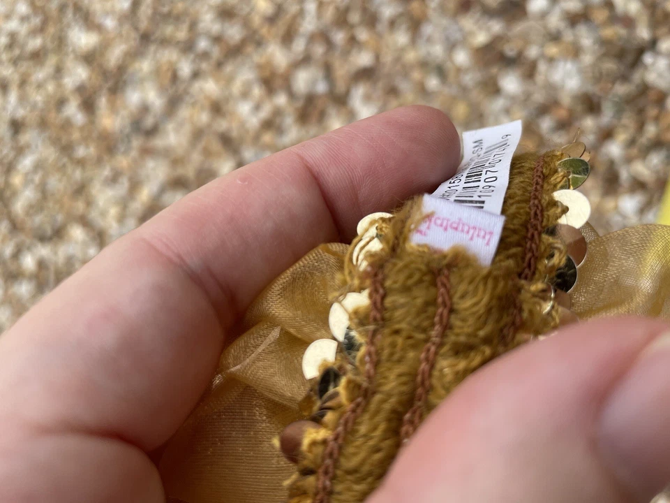 金色亮片狗项圈或头带带金色花朵 — 第 3/4 张图片