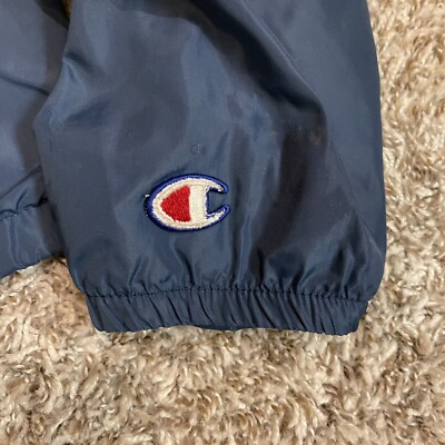 Vintage 80s 90s Champion Coach Blue Windbreaker Jacket Size XL 