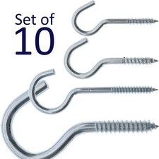 10x Small - Large GALVANISED Screw Hook Metal Cup Tool Storage Hanger HEAVY DUTY