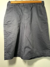 Land's End Kids Boys Size 14 Navy Uniform Shorts Flat Front Missing Button