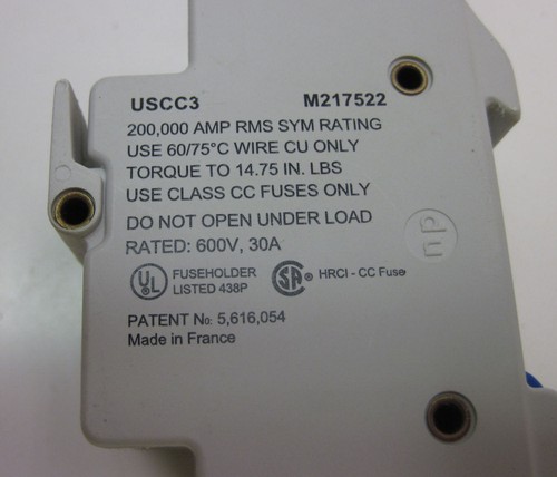 Ferraz Shawmut USCC3 Ultrasafe Fuse Block, 3-Pole, 600V, 30A - Picture 4 of 4