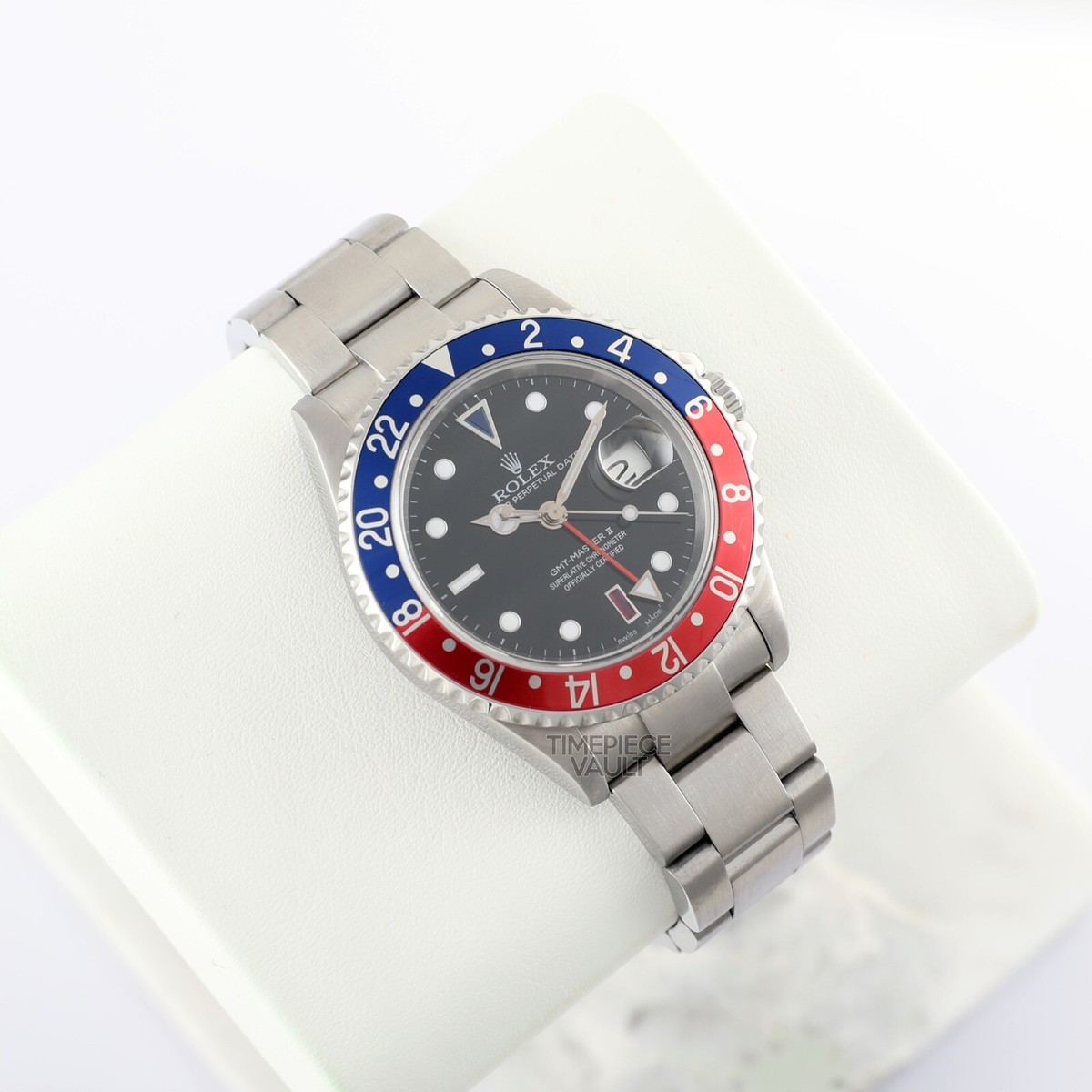 Rolex GMT-Master II 16710 Steel 40mm PEPSI Bezel Custom Ruby