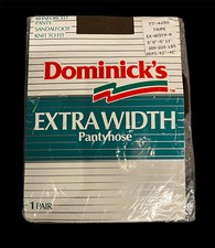 Vintage Dominick’swomens pantyhose sz EX-WIDTH-A color taupe made in USA